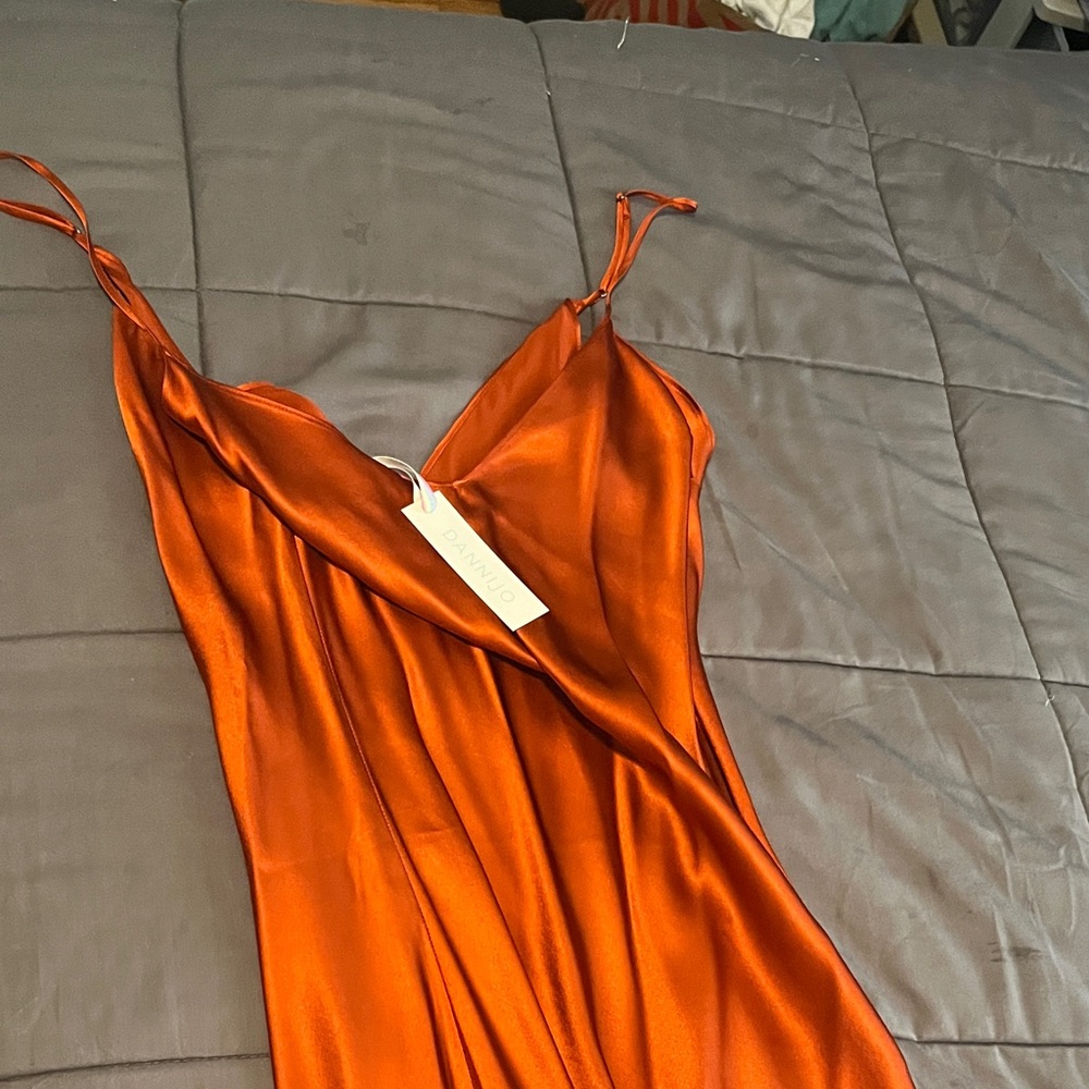 DANNIJO Red Satin Slip Dress